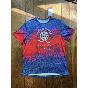 Nike Men’s Dri-FIT USA Miler Printed Running T-Shirt FJ3411-635 Size Large NWT